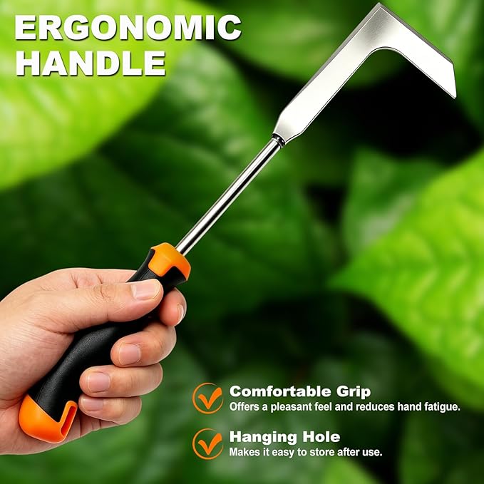 Crack Weeder Crevice Weeding Tool Manual Weeder Patio Crack Weeder Tool with Ergonomic Handle – Stainless Steel Weed Puller for Sidewalk Garden Patio Lawn Rust Resistant