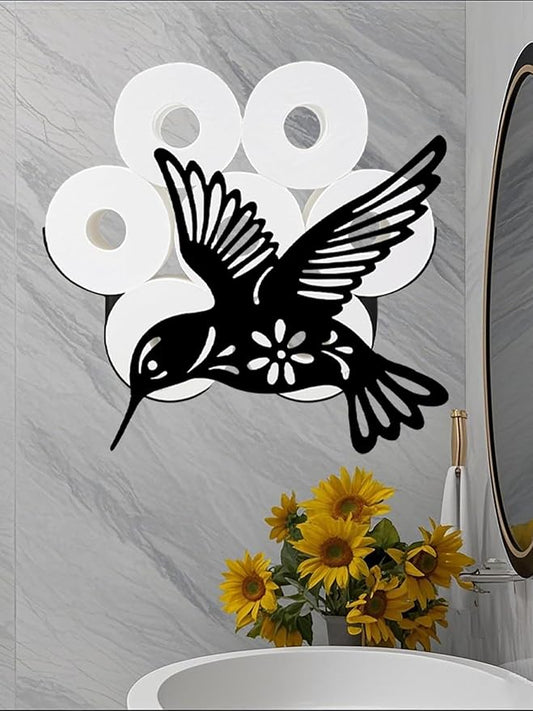 Hummingbird Toilet Tissue Holder,Animal Paper Holders,Decorative Metal Papers Holder,Funny Toilet Animal Storage for Bathrooms,Bathroom Paper Organizer for Extra 8 Rolls Wall Mounted Art Decor