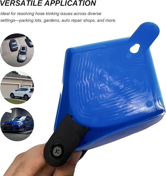 4 PCS Car Hose Guide, Car Washing Tire Hose Roller Preventing Stucking and Snagging Under The Wheels, Plastic Wheel Rolling System Tool Hoses Guides for Cars Trucks Motorcycles (Blue)
