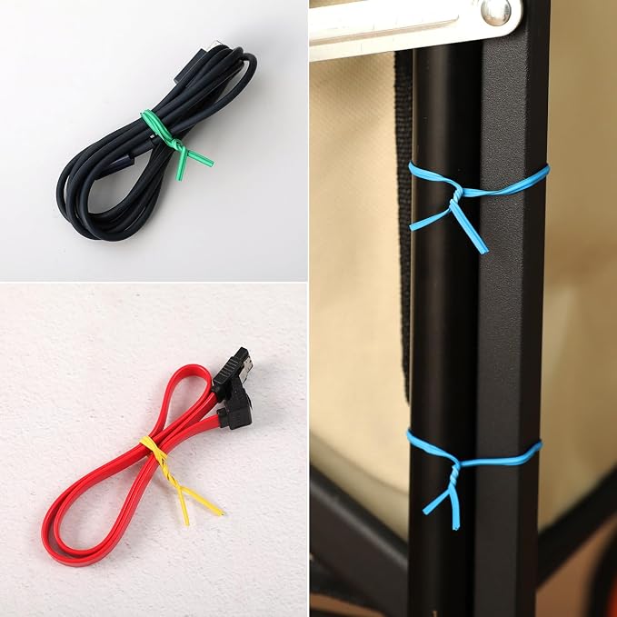 Tangyinrd 300 Pcs 6 inch Blackish Green Plastic Twist Ties, Cable Ties, for Bags, Gardening Tools