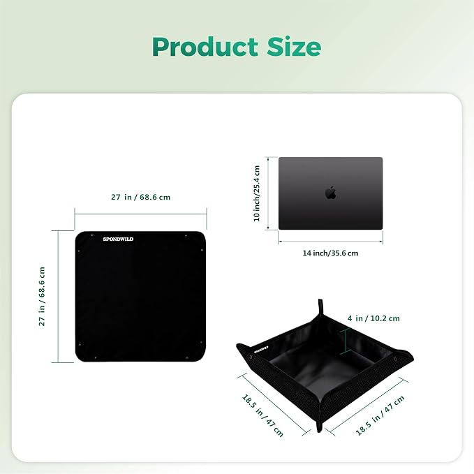 Plant Transplanting Mat - Thickened Waterproof Potting Mat, Succulent Gardening Mat, Portable Repotting Mat for Mess Control, Indoor Outdoor Use (PVC-Black 27 x 27)