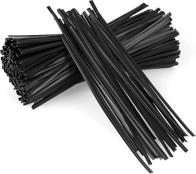 Oligei 600 Pcs Plastic 5" Twist Ties for Bags, Wire Ties Reusable Twist Bread Ties for Household and Office Use
