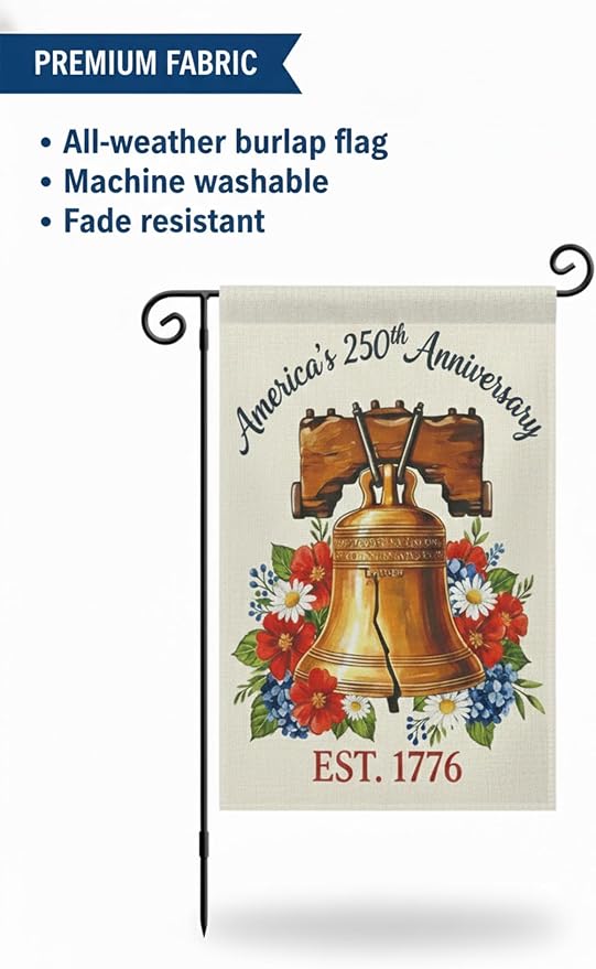 Usa 250th Anniversary Garden Flags,America Garden Flags For Outside,12x18'',Double Sided Flag For Outdoor Garden Decor (Liberty Bell)