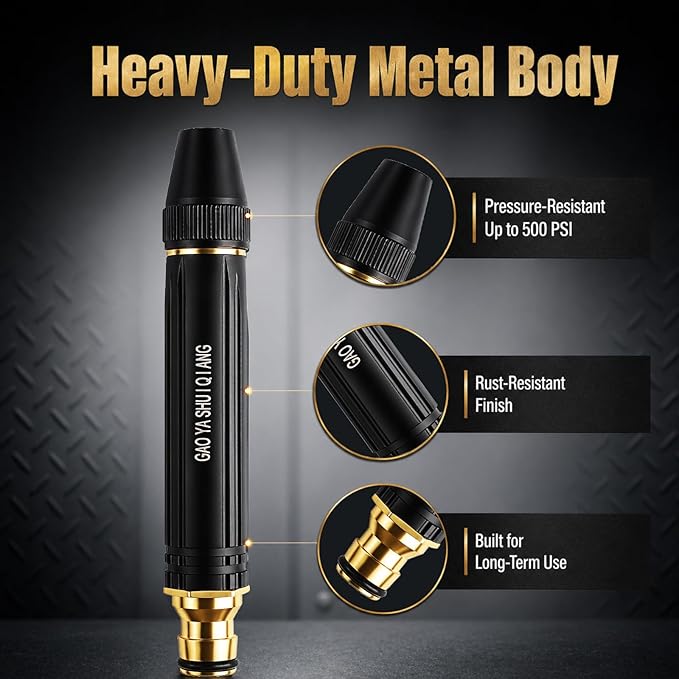 2026 New Jet Nozzle Power Washer for Garden Hose, Garden Hose Nozzle High Pressure Powerful Cleaning Spray Evenly, High Pressure Hose Nozzle for Car Washing (Pacifier Interface Type B)