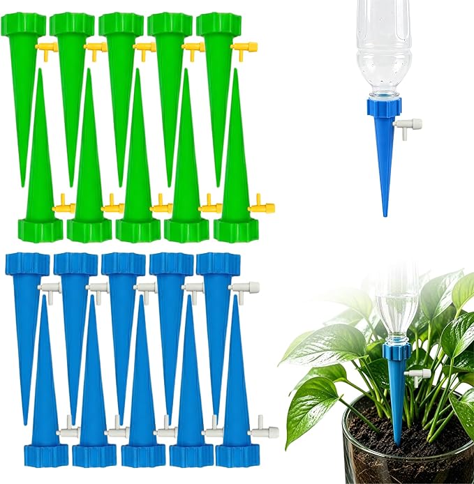 20PCS Self Watering Spikes, Adjustable Control Valve Plant Watering Inserts, Automatic Watering Devices for Indoor Outdoor Potted Plants and Garden