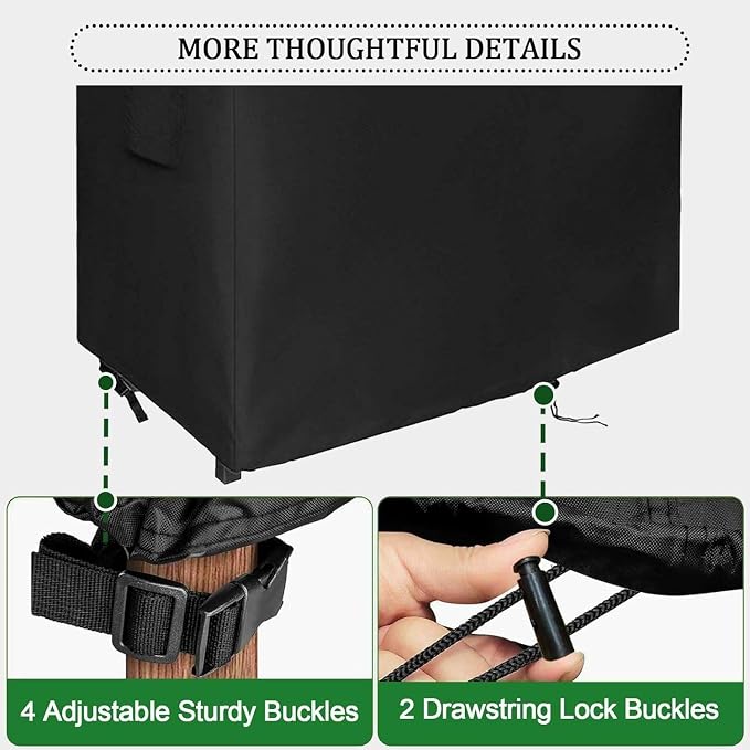 Canvas Potting Bench Cover, Waterproof Outdoor Table For Garden Furniture, All Weather Anti-UV Protection With Zipper, Adjustable Drawstring & Windproof Straps, Durable Protector(36"Lx20"Wx31/42"H)