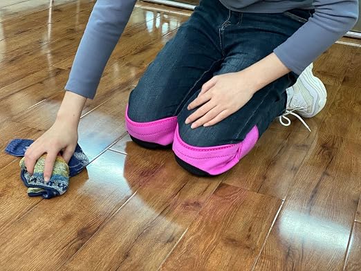 Plus Size Knee Pads For Cleaning Floors, Gardening, Women Pad With Soft Inner Liner, Adjustable Kneeling Suitable for Adult and Elderly for Garden, Flooring, Yard Working,Pink XL (1 Pair)