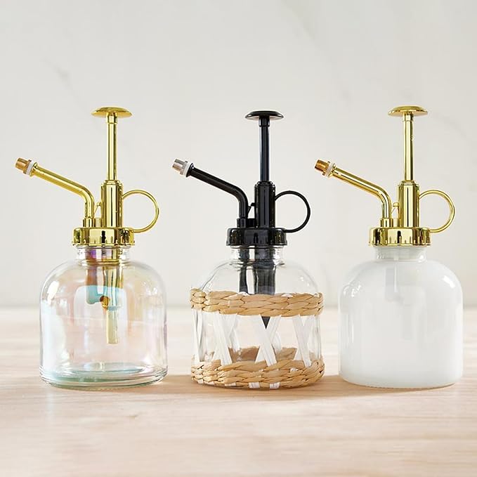 Santa Barbara Design Studio Glass Plant Mister Vintage Style Spray Bottle for Indoor Plants, 6" H, Wicker