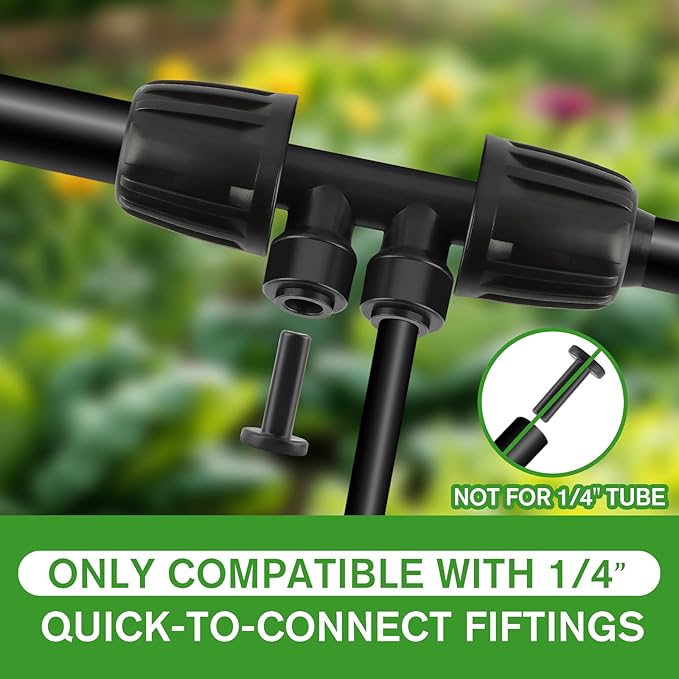 Kalolary 30PCS 1/4" End Plugs for Quick Connect 1/4" Drip Irrigation Tee Fitting, 1/4'' Drip Line End Closure Parts End Cap Connectors for Quick Connect Drip Irrigation System, Black