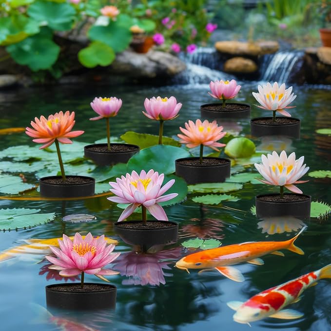 4 Pcs Large Aquatic Pond Planting Bags 12 x 16 Inch Reusable Fabric Pond Plant Pots 10 Gallon Breathable Aquatic Plant Basket Grow Bags for Bog Plants Water Lily Lotus Garden