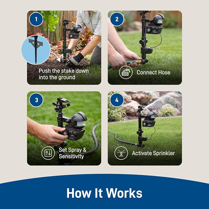 Orbit Yard Enforcer Motion-Activated Sprinkler - Outdoor Animal Repeller & Lawn Protector - Motion Sensor - Multi-Angle Detection - Weatherproof Dual-Purpose Sprinkler - 62100