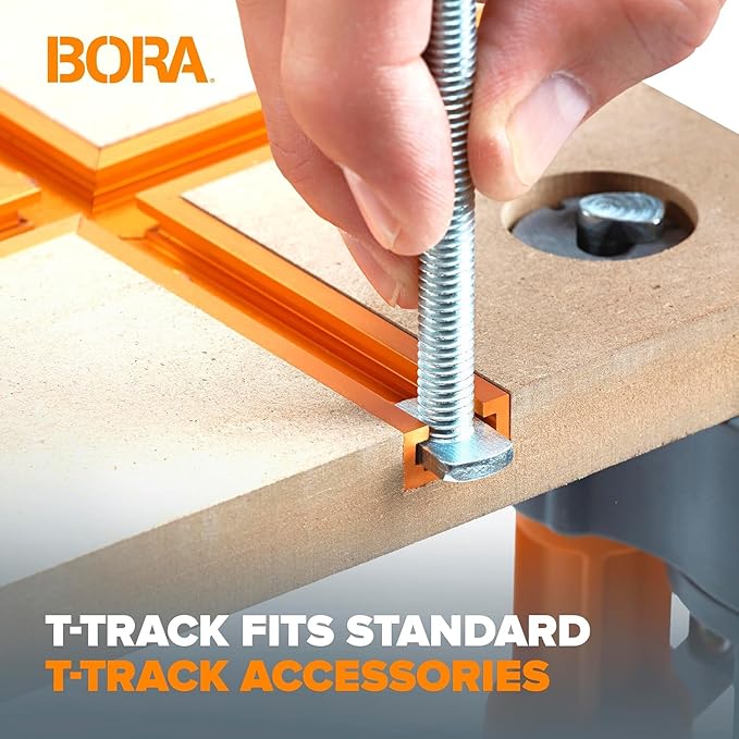 Bora Centipede Table Top 2x4 Folding Workbench Top with T-Tracks and Dog Holes for Accessories - Portable Work Table Tops for Bora Tools Centipede Stand - CK24T