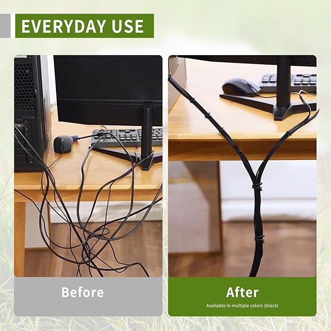 Garden Flexible Wire Tie, Soft Twist Plant Ties Support Plant Vines for Supporting and Fixing Garden Planting Branches Vines & Stems ，Organize Data Wire and Office Organization 65.6’ ( 3.5MM) (black)