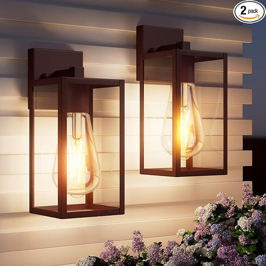 13'' Oil Rubbed Bronze Outdoor Light Fixtures Wall Mount, Large Front Porch Lights, Sensor Exterior Wall Sconce, Waterproof Lantern Lamp,Outside Coach Light for House,Garage,Yard
