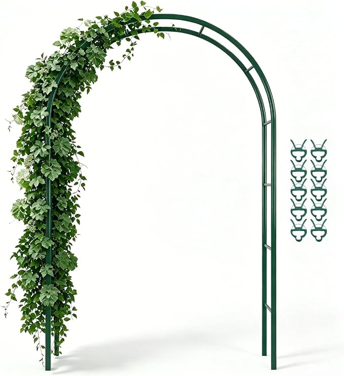 Thickened Metal Garden Arch, 16mm Rust-Resistant Archway for Climbing Plants, Dual Size Convertible Arbor for Wedding & Party & Garden Decoration