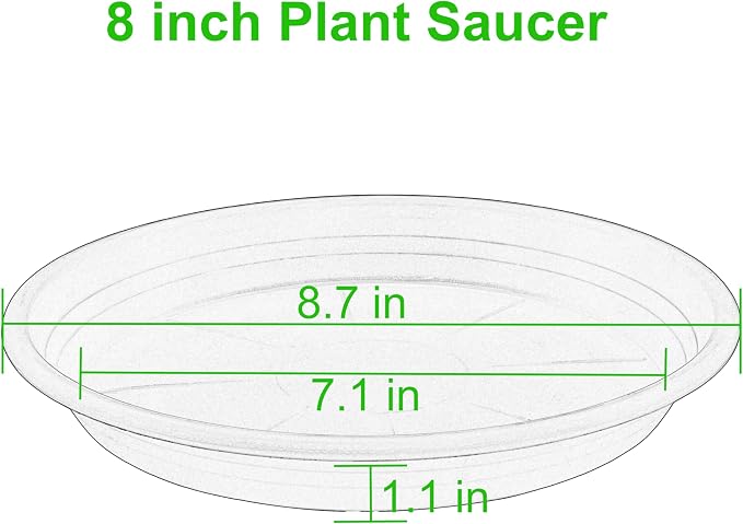 6 Pack Plant Saucer 8 inch, Heavy Duty Plastic Plant Water Tray, Planter Saucers, Flower Pot Tray, Planter Tray, Bird Bath Bowls, Water Trays for Plant Pots 7"/8", Terracotta