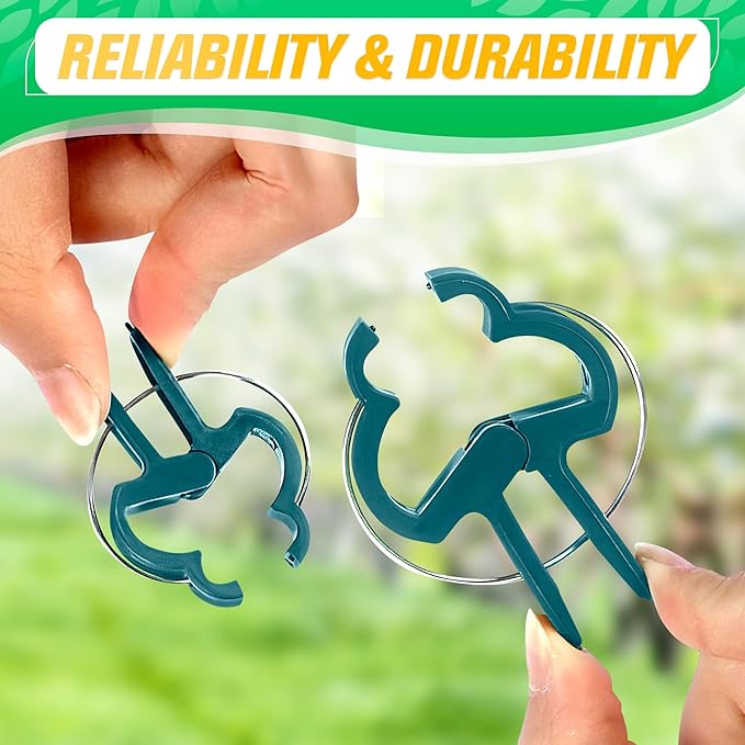 60 Pcs Garden Clips for Tomatoes in 2 Sizes (20 Large / 40 Small) - Plastic Tomato Clips for Garden with Reinforced Spring for Vines, Reusable and Waterproof - Suitable for Vegetables and Flowers