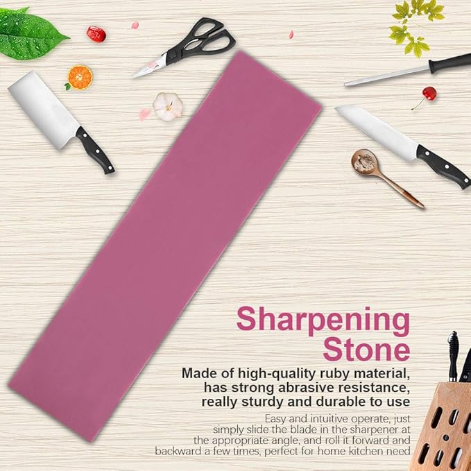3000 Grits Ruby Polishing Oil Stone, Ruby Sharpening Stone, Knife Sharpening Stone, Whetstone Sharpening Tool for Kitchen livingroom, 3.9 X 1.0 X 0.3inch