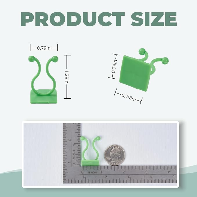30/60/100PCS Plant Climbing Wall Fixture Clips,Invisible Wall Plant Vines Fixing Clips,Self-Adhesive Vine Support Holder for Climbing Plants. (60, Green V-Shaped)