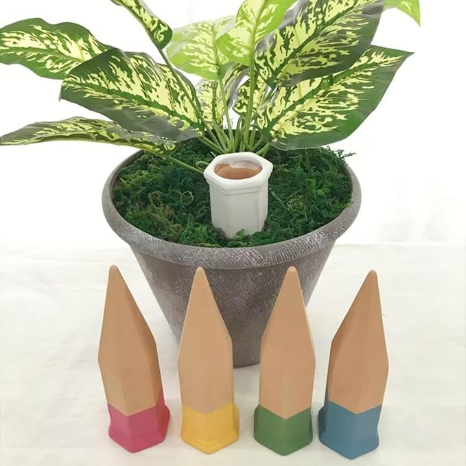 Terracotta Watering Spike Set, Self Watering Planter Insert, Automatic Plant Watering Devices for Vacation Care, Garden/Office/Outdoor/Indoor Plant Decoration