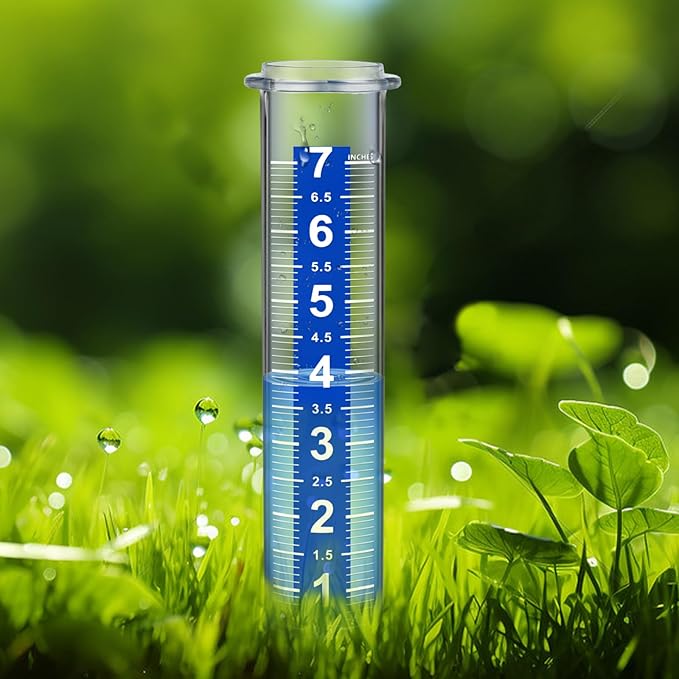 Rain Gauge Replacement Tube, 2 Plastic Accurate Rain Gauges Outdoors Best Rated, 7" Capacity Rain Gauge Tube Replacement for Yard & Garden, Water Gauge for Rain