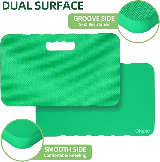 Ohuhu Premium Thick Kneeling Pad, 2-Pack Large Comfortable Gardening Knee Mat with 2 Different Surfaces, Extra Thick Knee Cushion Kneeler for Gardening, Work, Baby Bath, Exercise
