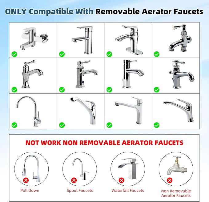 Hibbent Faucet Adapter Kit, Swivel Adapter to Connect Garden Hose - Multi-Thread Solid Brass Quick Connector Garden Hose Fitting 3/4 Inch - Chrome