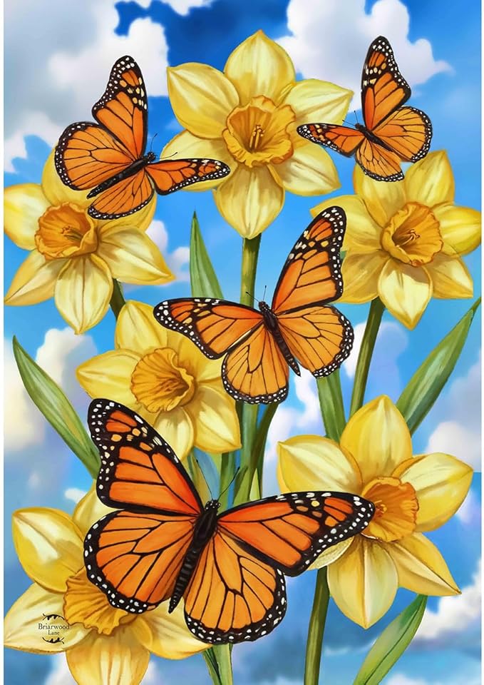 Briarwood Lane Monarch Butterflies House Flag
