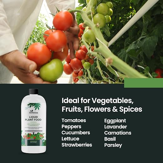 16oz Aeroponics & Hydroponics Liquid Plant Food - Up to 48 Feedings - Rich in Hydroponic Nutrients, Ideal Hydroponic Plant Food & Liquid Fertilizer for Indoor and Outdoor Hydroponics Growing Systems