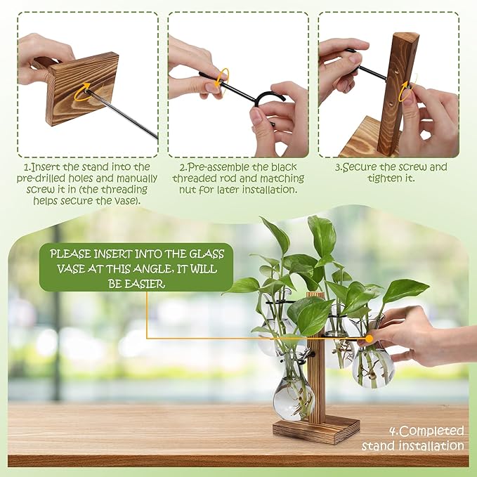 Plants Propagation Stations Bulb Glass Propagation Birthday Gift for Women Garden Plant Lovers - 4 Bulb
