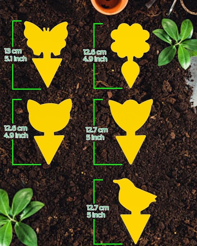 Outdoor Sticky Traps for Garden Pests - 20 PCS Waterproof Yellow Fly Traps -Gnat & Fruit Fly Catcher for Patio, Balcony & Vegetable Garden - UV-Resistant, Rainproof for Outdoor Use