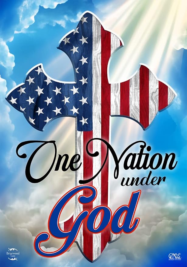 Briarwood Lane One Nation Under God Cross Garden Flag Patriotic Religious 12.5" x 18"