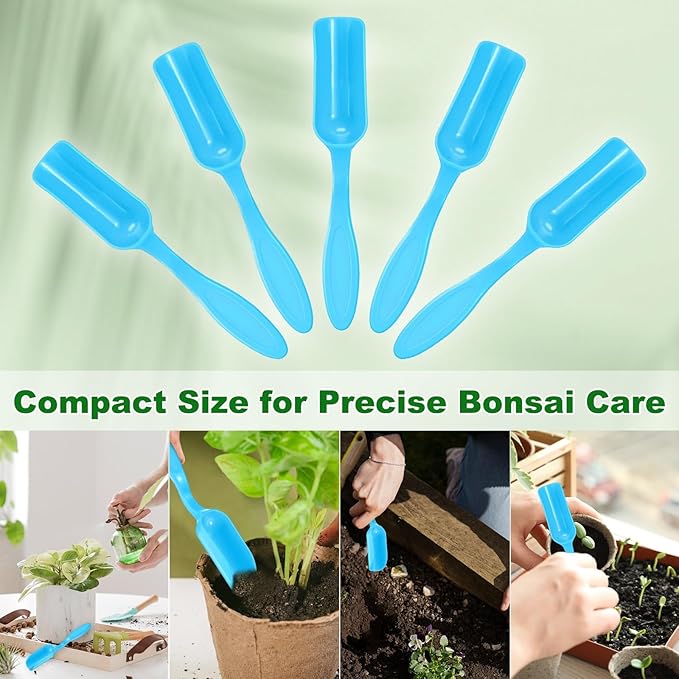 M METERXITY 10-Pack Mini Gardening Shovel Spoons, Plastic Garden Soil Scoops for Cultivation Digging Transplanting/Flower Planting/Plant Succulent, Colorful Small Gardening Tools [Blue]