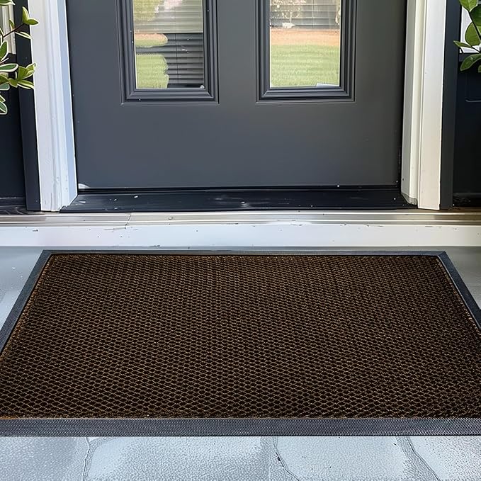 Muddy Mat® Meshy Mat Door Mat Heavy-Duty Quick-Dry Floor Mat, Sand & Dirt Trapper for Indoor & Outdoor, Ideal for Entrance, Mudrooms,Patios & Garages,Low-Profile,Non-Slip,Washable– Orange 48"x72"x0.4"