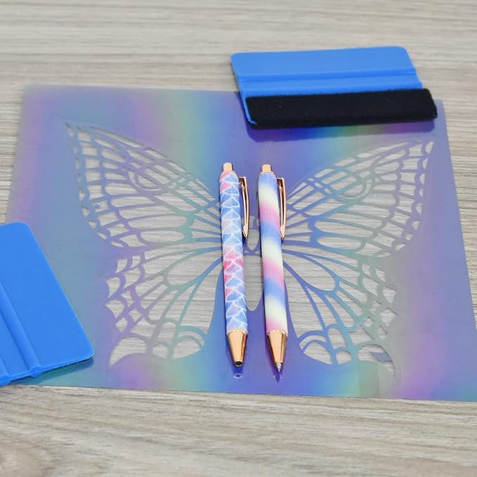Weeding Tools for Vinyl，2 Pieces Air Release Pen Craft Vinyl Weeding Tools Stainless Steel Point Retractable Air Release Weeding Tools for Craft Weeding Essential Adhesive Vinyl (Multicolour)