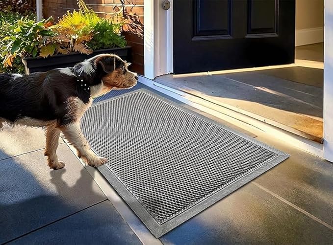 Muddy Mat® Meshy Mat™ Door Mat Heavy-Duty Quick-Dry Floor Mat, Sand & Dirt Trapper for Indoor & Outdoor, Ideal for Entrance, Mudrooms,Patios & Garages,Low-Profile,Non-Slip,Washable– Grey 36"x60"x0.4"