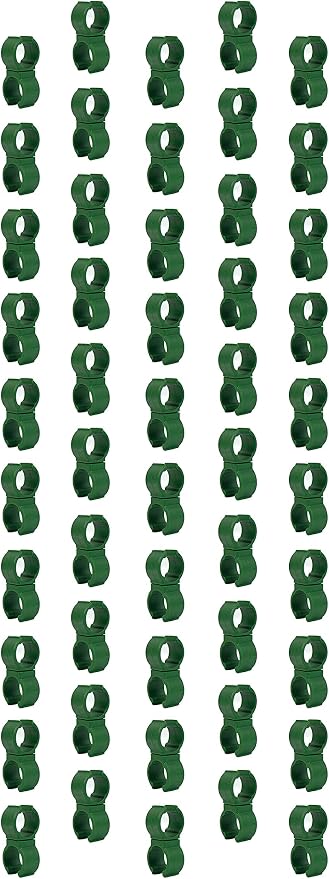 50X Plant Trellis Cane Connector, Climbing Rattan Stent Accessories Plant Connector Stake Clip for Garden Orchard Tomato Cage 11mm (7/16 inch)
