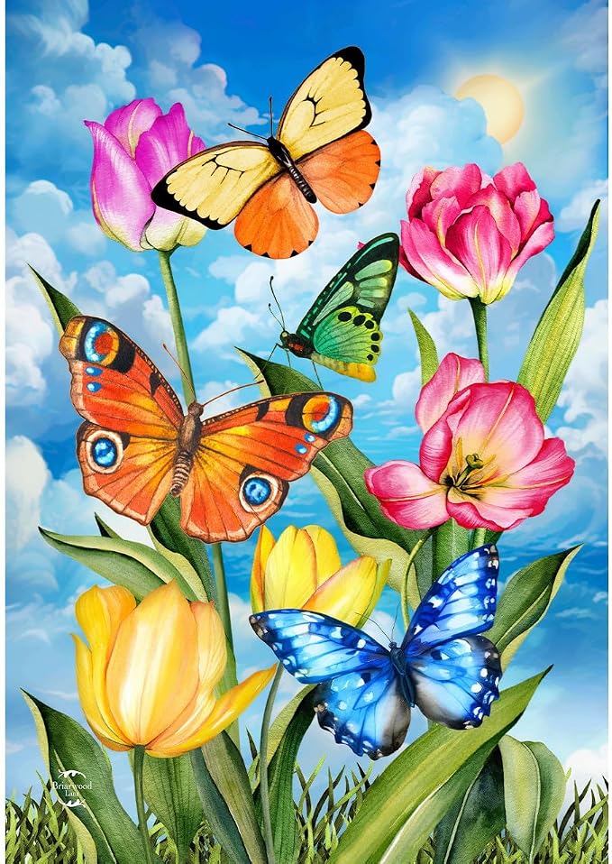 Briarwood Lane Sunshine Butterflies House Flag