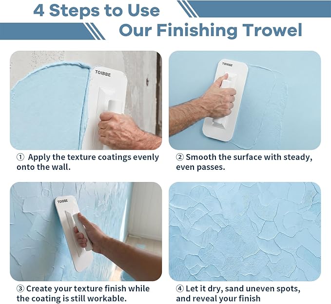 Plastic Trowel with Comfortable Blue Grip Handle, Plastering and Finishing Tool (KJ-BP00003)