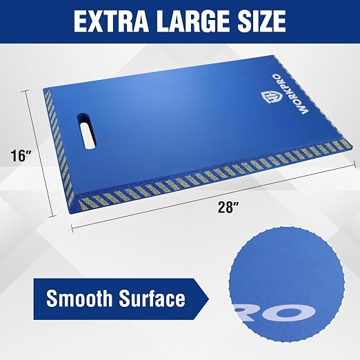 WORKPRO Extra Thick Kneeling Pad, Soft NBR Foam Knee Cushioning, Extra Large Foam Kneeler Mat for Auto-Repair, Gardening, Workout Supplies, 28 x 16 x 1.2in, Blue