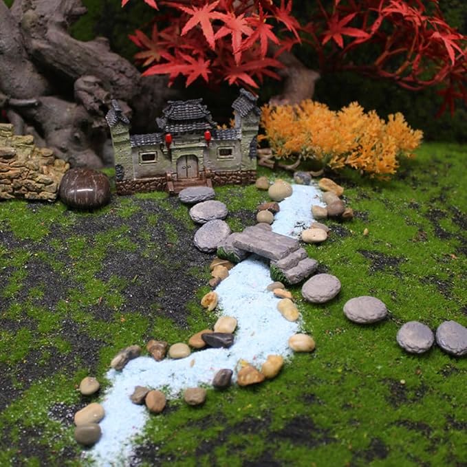 Yardwe Mini Mushroom Pedal Ornament Creative Mini Stepping Stone Garden Decor for Fairy Garden Succulent Pots Outdoor Micro Landscape DIY Accessory