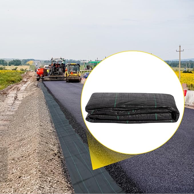 VEVOR Weed Fabric Barrier Heavy Duty, 12.5x50ft 3.5oz Weed Blocker, Woven Landscape, Garden Weed Barrier, Weed Control Fabric Ground Cover, Geotextile, Gardening Mat, Black