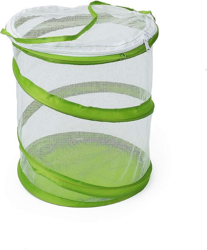 RESTCLOUD Pop-up Insect and Butterfly Habitat Cage Terrarium Clear Mesh Enclosure, See Through Easier 9" x 11" Tall