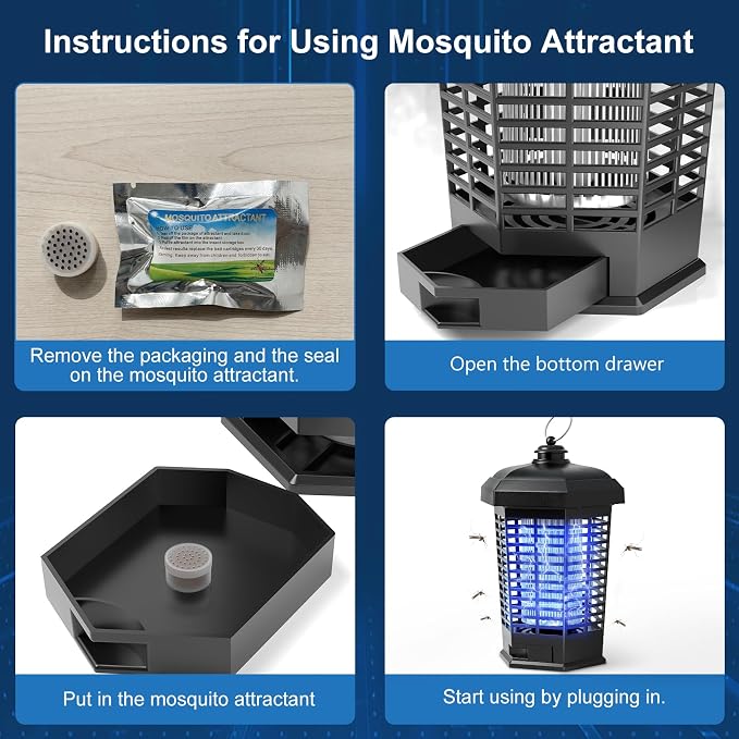 Bug Zapper for Outdoor,Waterproof Electric Mosquito Zapper, Mosquito Zappers, Insect Killer lamp, Electronic Fly Zapper for Backyard, Patio,Garden,Sport Fields Home（4200v）