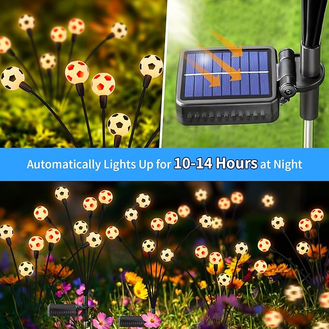 ASMAD Solar Lights Outdoor Waterproof 8 Pack, FIFA World Cup 2026 Outdoor Lights, Soccer Ball Light, World Cup Decorations for Patio Garden Outdoor Decor, Gifts for Women, Gifts for Men