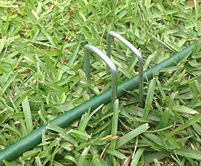AAGUT Landscape Staples 8 Inch 11 Gauge Garden Staples 50 Pack, Galvanized Heavy Duty U-Shaped Sod Pins,Yard Ground Lawn Fence Stakes for Weed Barrier Fabric Irrigation Tubing