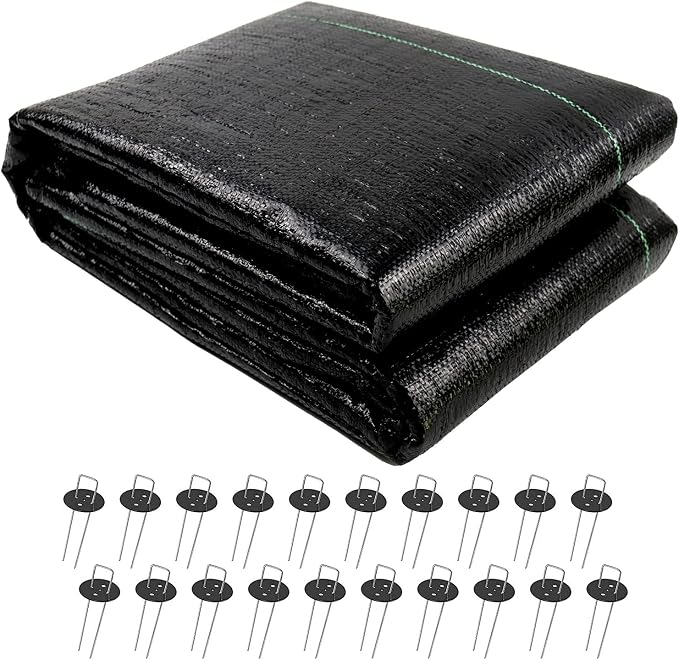 UWIOFF 4ft x 100ft Garden Weed Barrier Landscape Fabric, Premium Ground Cover Weed Blocker Fabric Gardening Mat, Superior Weed Control for Vegetable Garden, Flower Bed, Mulch