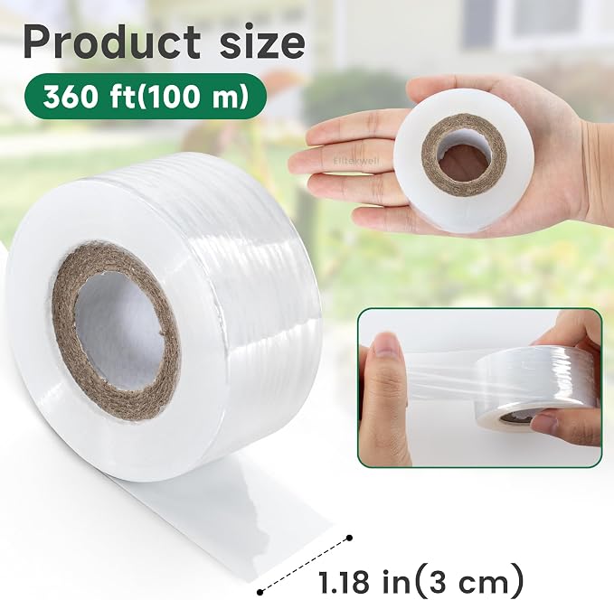 Plant Grafting Tape 4 Rolls Clear Stretchable Film for Fruit Tree