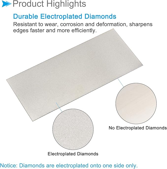 Diamond Whetstone Sharpening Stone, 600 Grit 6.69" x 2.95" Total Size, Sharpener Abrasive Tool - (Applications: for Metal Grinding)