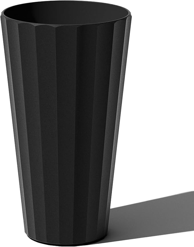 Veradek Column Series 26" Tall Outdoor Planter for Porch & Patio | Durable Plastic-Stone Material w/Shelf | Modern Décor for Plants & Flowers